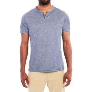 Con.Struct Short Sleeve Blue Henley Shirt Size L